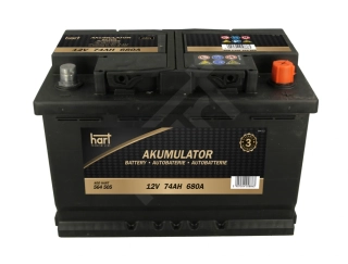 Autobaterie Hart, 12V, 74AH 680A 278X175X190/P+/, HART 564 505